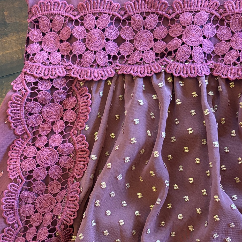 Free People Wine Red Polka Dot Maxi Dress - Picture 11 of 15